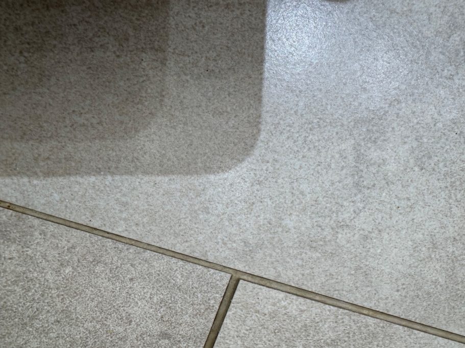 Mobile floor tile filled and polished to match the existing finish. Finished Repair on the marble floor in Halifax.