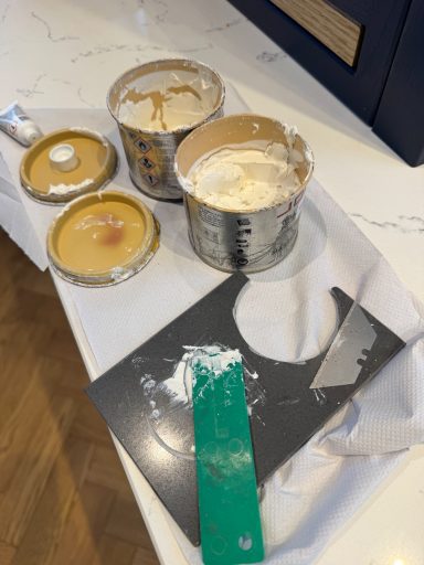 Materials used for repairs to marble and quartz worktops. This picture shows types of resin which I used to repair marble ,granite and quartz worktops.