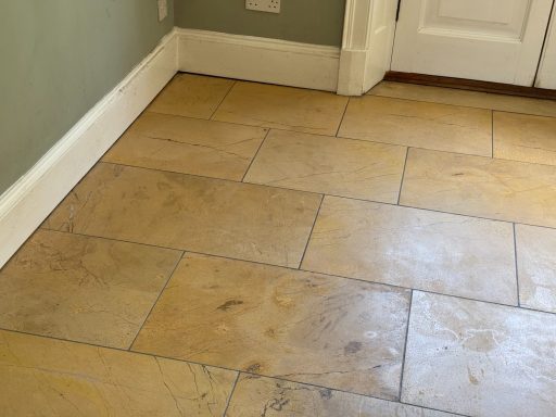 Restored marble floor tile. Marble floor tile fully restored to its natural finish in leeds rounday.