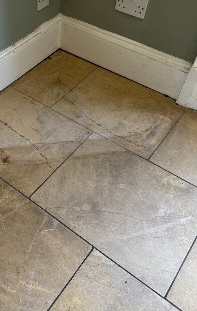 Stone floor before restoration Stone floor before restoration