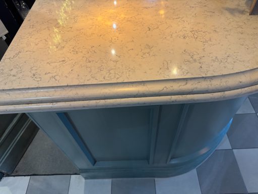Restraunt worktop competley repolished to a high gloss. Quartz was chipped and dinted on the surface worktop repair in Greetland. Halifax.